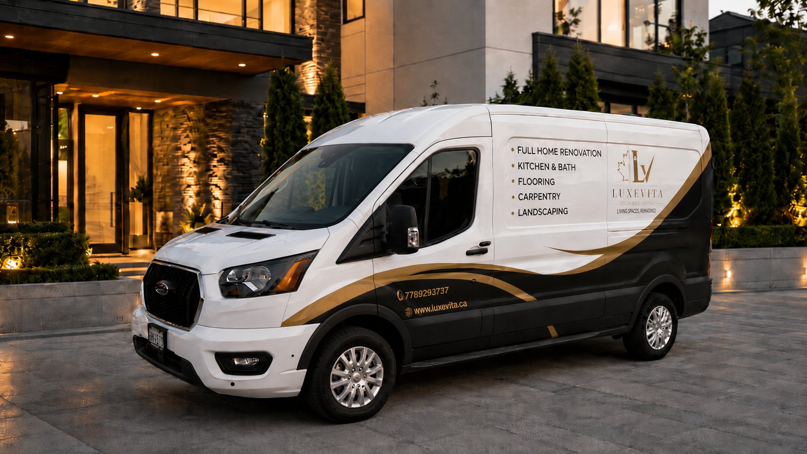 Luxevita Construction Ltd branded company vehicle serving North Vancouver and West Vancouver